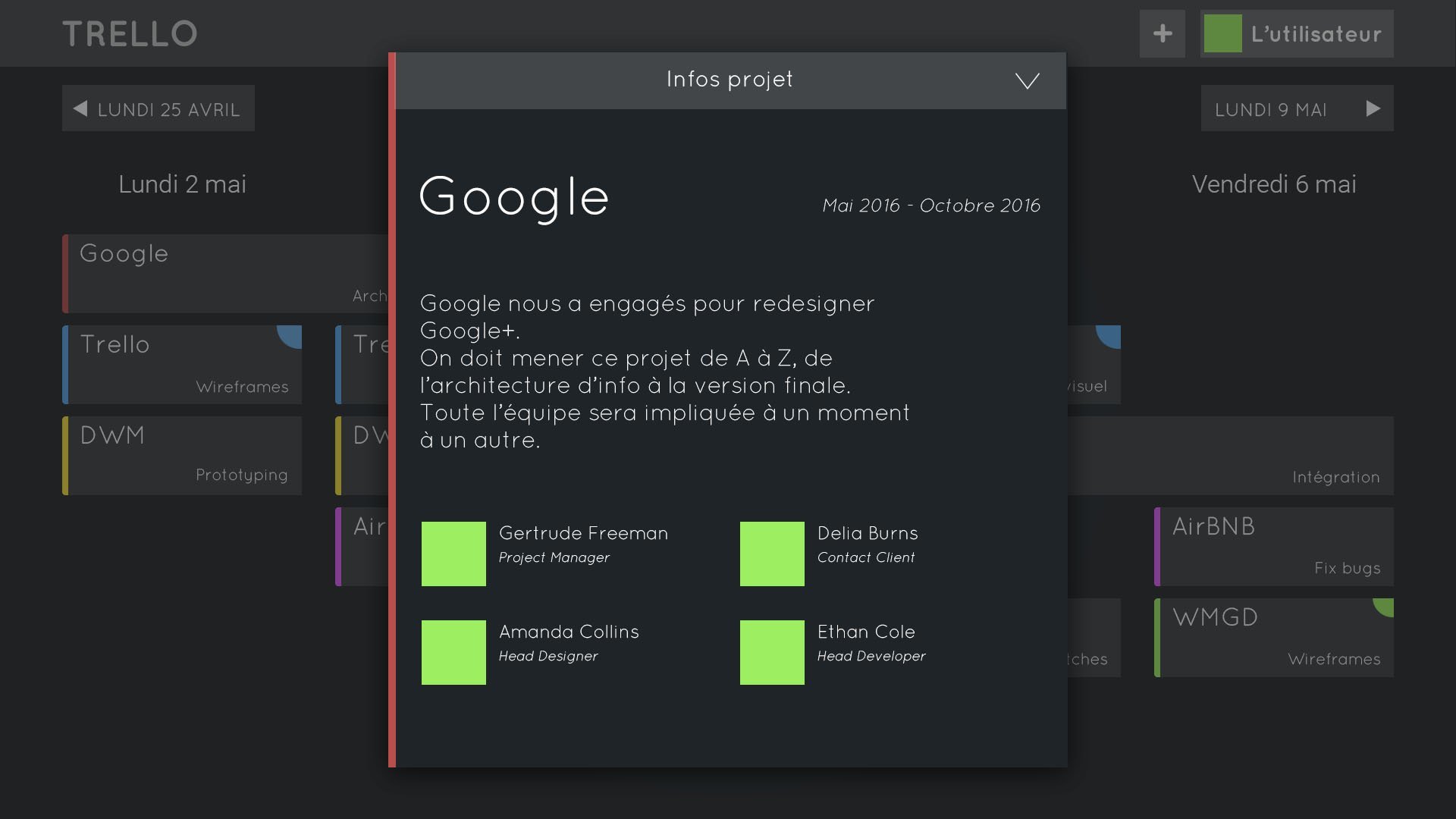 Informations sur un projet