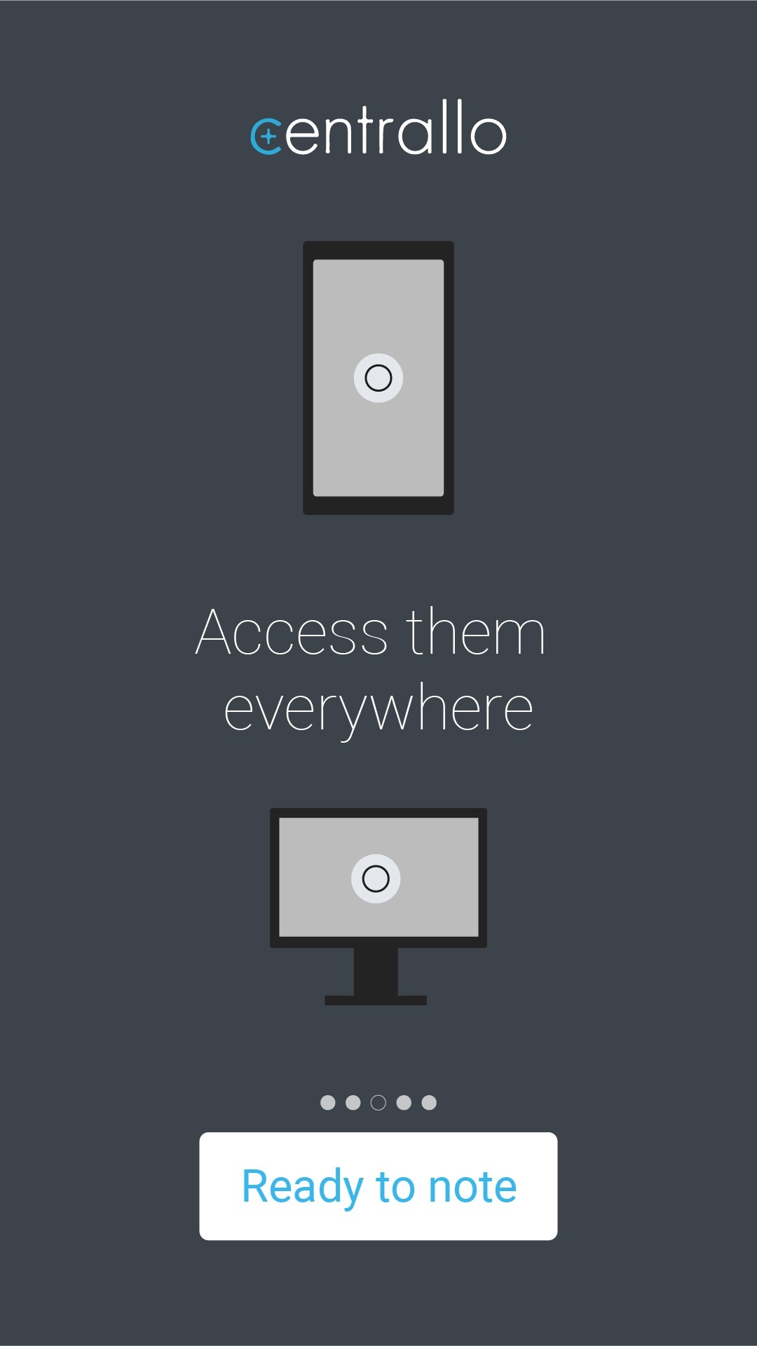 Ecran de présentation où il est écrit 'Access them everywhere'